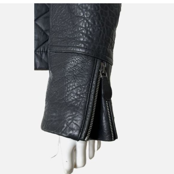 Authentic BURBERRY BRIT Quilted Lamb Leather Sleeve Jacket Quilted Fits a Large - Picture 8 of 16